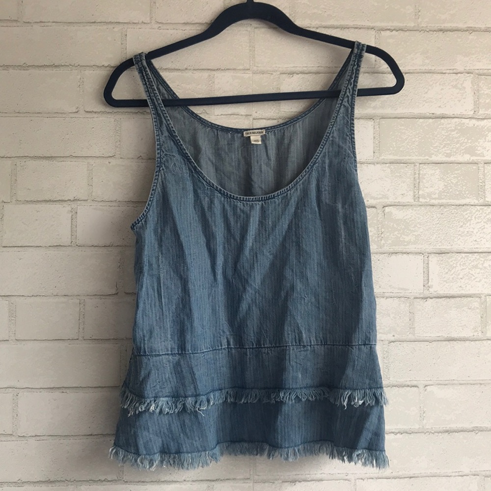 True Religion Denim Tiered Flowy Tank